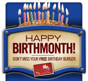 Happy Birth Month from Red Robin. Get a free birthday burger when you sign up with the Red Royalty email club at Red Robin.